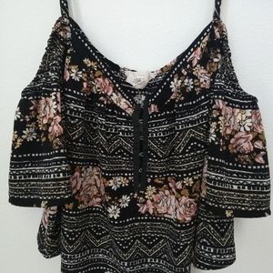 LA Hearts Floral Boho Blouse, Size Small